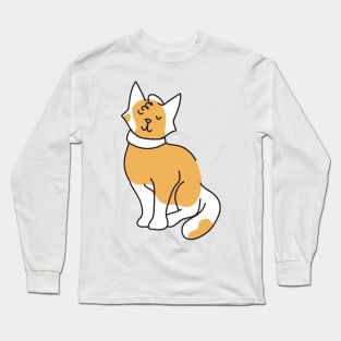 Sitting cat in a spotty orange coat Long Sleeve T-Shirt